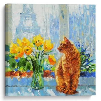 Купить Кот из цветов \"Кошка мышка\" в Москве по 6900 ₽ арт – 30728