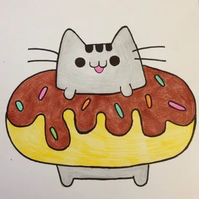 Легкий рисунок котика для срисовки - 82 фото