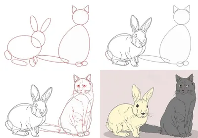 Рисунки для срисовки котики аниме - 74 фото