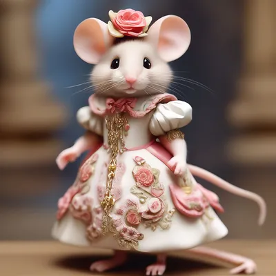 Красивая мышка в платье» — создано в Шедевруме