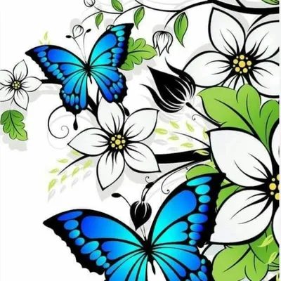 Красивые нарисованные бабочки - 69 фото