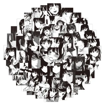 60/10/30 шт. кавайная аниме девушка черно-белый Аватар граффити Наклейки 60  различных японских стилей красивые женские милый Декор | AliExpress