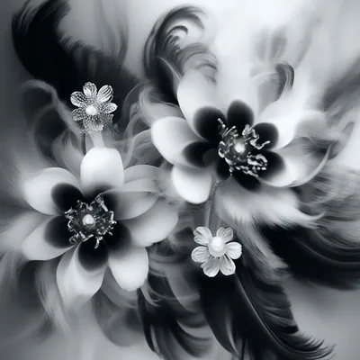 Чёрно белые цветы - красивые фото