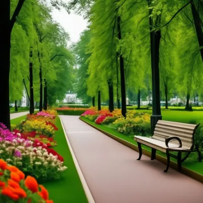 Парк, аллея, лето, красивые яркие …» — создано в Шедевруме