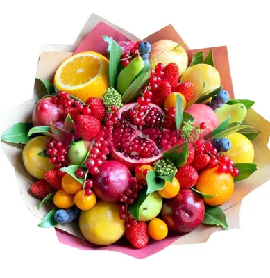 Букет из фруктов цветов и конфет - 61 фото