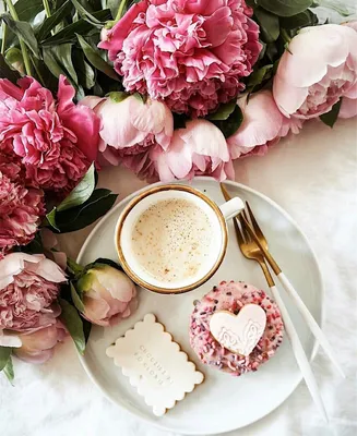 Красивые картинки кофе и цветы фотографии