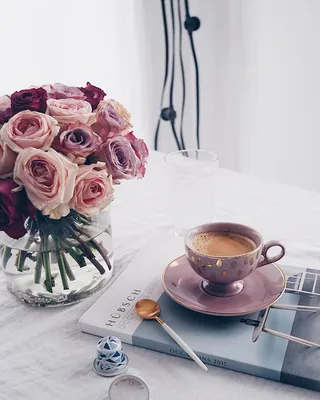 Доброе утро. Кофе. Цветы. | Кофе, Цветы, Открытки