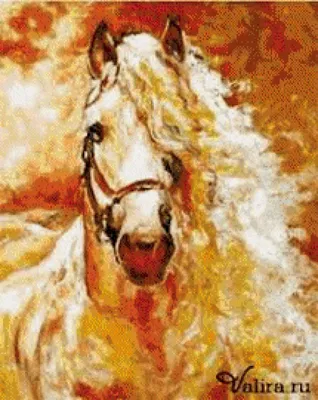Схема вышивки «красивые лошади (подборка)КОНЬ С ШИКАРНОЙ ГРИВОЙ» (№445136)  - Вышивка крестом