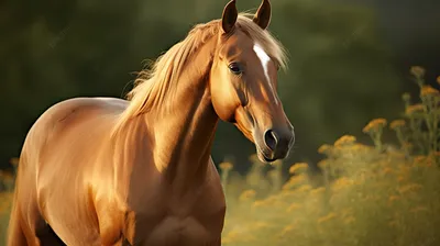 Длинноволосая коричневая лошадь стоит в поле, красивые картинки лошадей,  лошадь, животное фон картинки и Фото для бесплатной загрузки