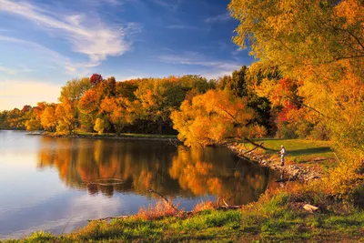 Деревянные дорожки осеннего парка. Красивые фото осенней природы