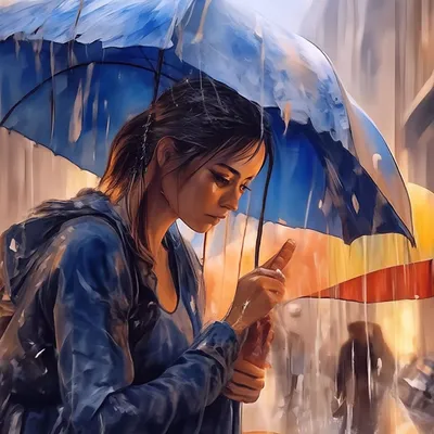 Художник рисует дождь, красиво, …» — создано в Шедевруме
