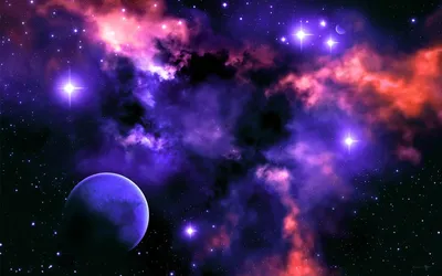 Картинки Арт, луна, земля, красиво., космос, звезды, атмосфера - обои  2560x1440, картинка №68188