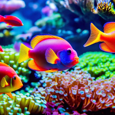 Красивые цветные рыбки,разных цветов…» — создано в Шедевруме