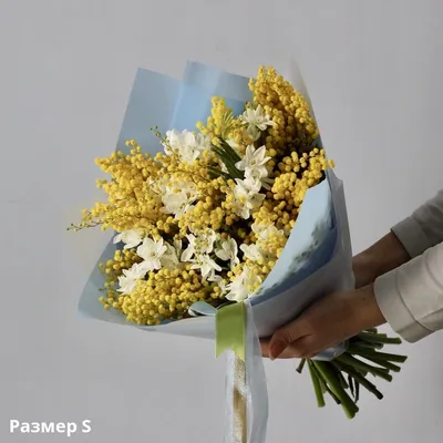 Желтые тюльпаны с мимозой - 31 шт. за 9 890 руб. | Бесплатная доставка  цветов по Москве