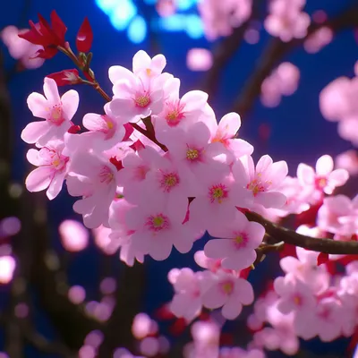 Красивые цветы сакуры» — создано в Шедевруме