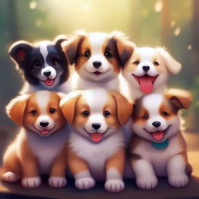 Милые собачки» — создано в Шедевруме