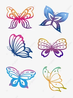 набор бабочек разных цветов и форм. красивые летающие насекомые.  Иллюстрация вектора - иллюстрации насчитывающей конструкция, красивейшее:  267638085