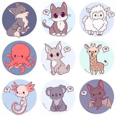 Картинки Кошки Животные Рисованные