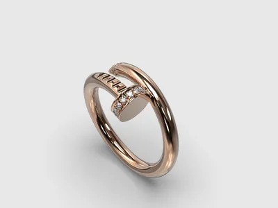 Женское золотое кольцо Гвоздь с бриллиантами