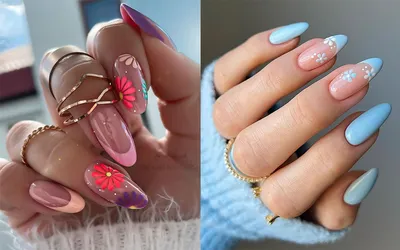 Весенний маникюр на овальные ногти, Двухцветный дизайн ногтей, Красивый  весенний маникюр, Маникюр весна 2017, Маникюр на 8 … | Nagelideen,  Nageldesign, Schöne nägel