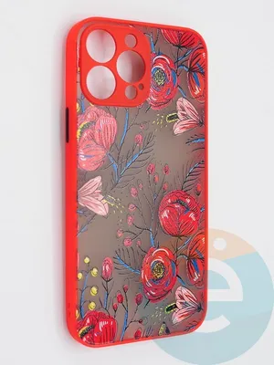 Накладка пластиковая с картинкой для Apple iPhone 13 Pro Max красная купить  оптом