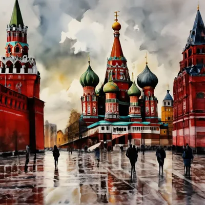 Картина \"Красная площадь\" 1967 года - Советская живопись купить в Москве |  rus-gal.ru