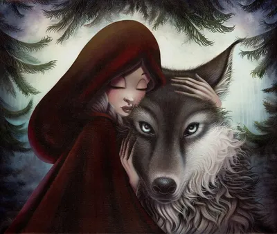 Картинки красная шапочка и серый волк - 79 фото