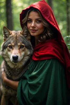 Онлайн пазл «Волк и Красная Шапочка »