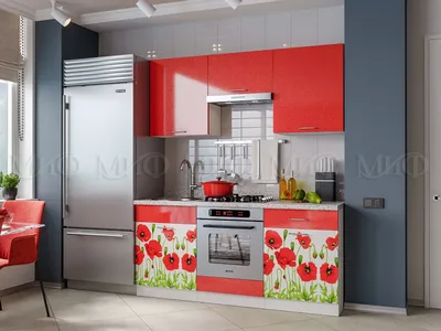 Кухня «Маки красные» 1.6м в Самаре купить — цена 20781 Р | Интернет-магазин  мебели «Мебель Кега»
