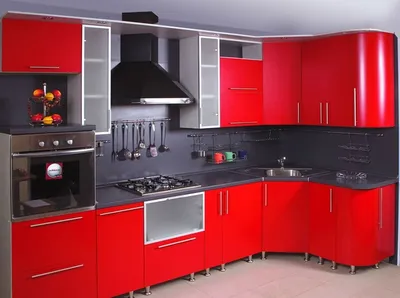 Кухня Черно/красный глянец - купить в Екатеринбурге в интернет-магазине  «Неруто-Мебель»