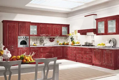 30 фото кухонь красного цвета
