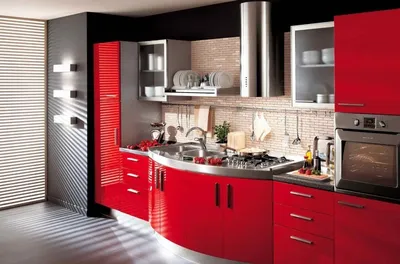 Кухонный гарнитур Техно 1,8 (красный) купить в Санкт-Петербурге | Кухня от  магазина Место Мебели