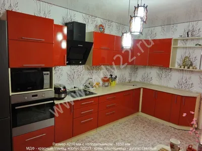 Красные кухни - купить красную кухню на заказ в Москве недорого ✓ 1Кухонный