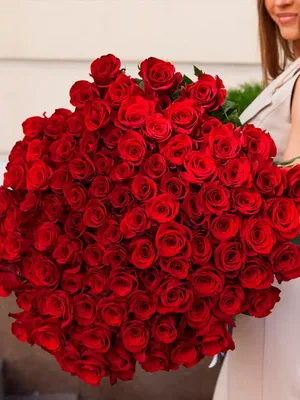Букет из 25 Красных роз в белом оформлении купить в Краснодаре с доставкой