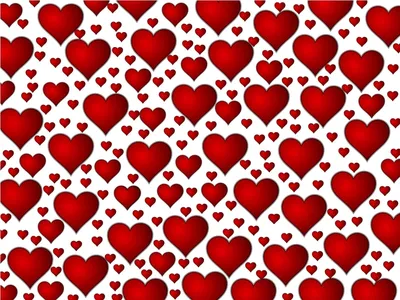 бесшовный узор красные сердечки к Дню Святого Валентина на белом фоне Stock  Illustration | Adobe Stock