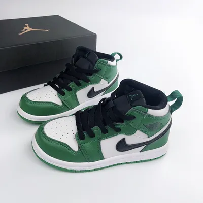 Детские спортивные кроссовки Nike Air Jordan бело зеленые - купить по цене  5490 руб. в Москве