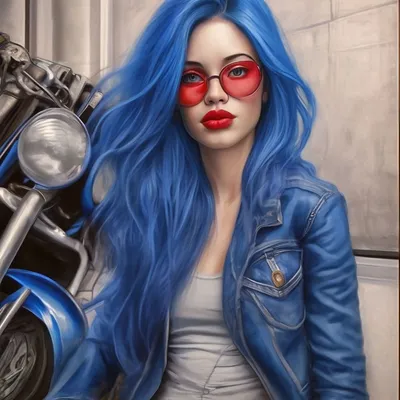 Крутые Девочки в синих очках с …» — создано в Шедевруме