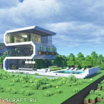 Крутой дом в хай-тек стиле в Майнкрафт - VScraft