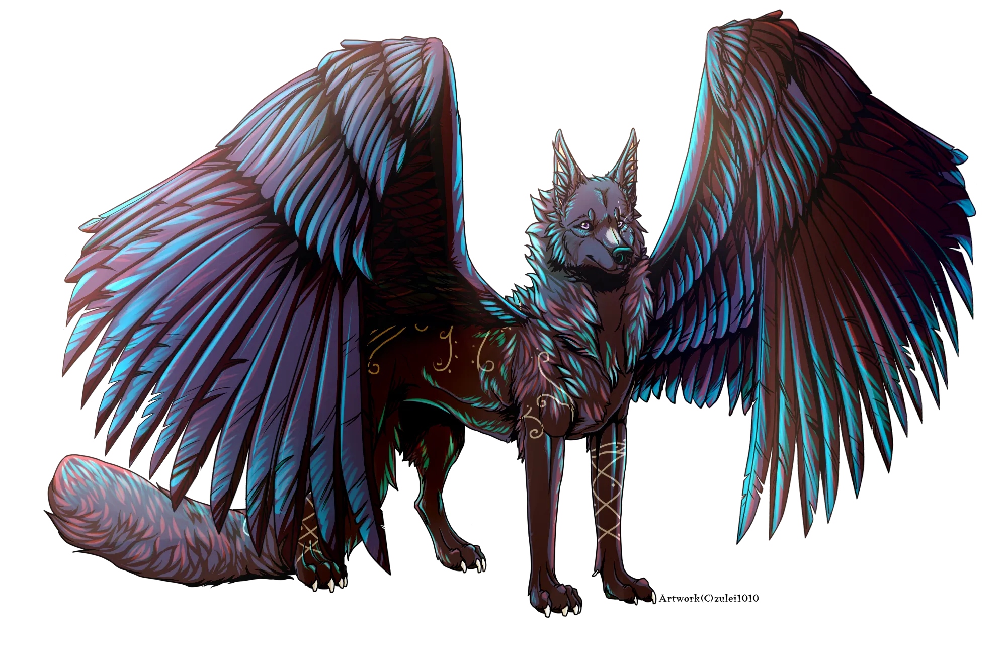 Крылатая собака. Симуран крылатый волк. Симураны крылатые волки Art. Симаргл Симуран. Симуран демон.