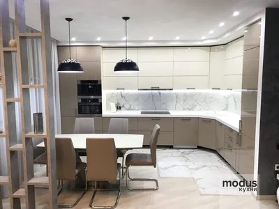 Белая кухня в стиле модерн