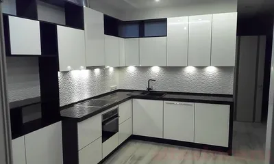 Кухня Угловая Модерн под Потолок 300x240 Серая на заказ в Санкт-Петербурге  недорого от производителя | Честные Кухни
