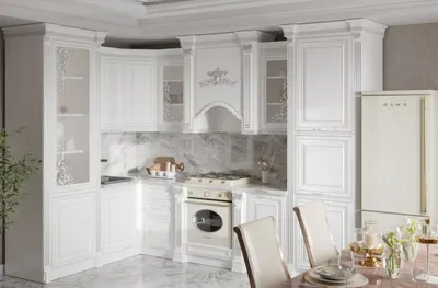 Дизайн кухни в белых цветах - ТЦ Александр