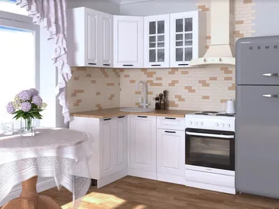 Кухонный гарнитур угловой Белый вегас 1200х1400 - заказать в Новосибирске  по доступной цене в интернет-магазине Румика-мебель.ру. Описание модели и  фотографии на сайте.