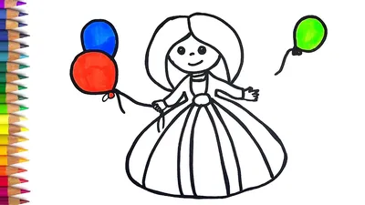 Как нарисовать куклу. Рисунок кукла. Рисунки для малышей /РАСКРАСКИ  РАЗВАВАШКИ/ - YouTube