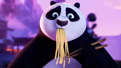 Кунг-фу панда По, кушает пельмени…» — создано в Шедевруме