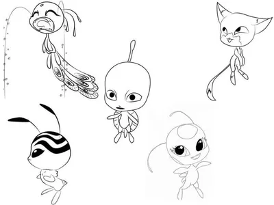 Персонажи из мультфильма Леди Баг и Супер Кот для срисовки (50 картинок) ✏