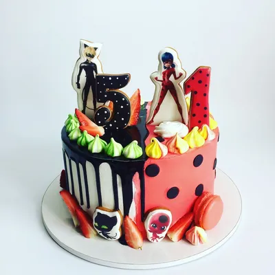 Торт леди баг и супер кот | Торт для девочки, Торт на день рождения,  Праздничные десерты