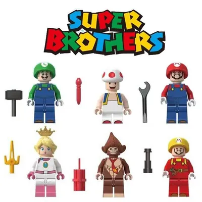 Лего фигурки Супер Братья Марио 6 шт. / лего человечки / минифигурки -  купить с доставкой по выгодным ценам в интернет-магазине OZON (837620236)