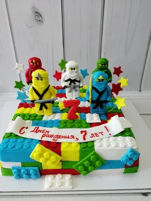 Торт Лего Ниндзяго /LEGO Ninjago cake. Лепим Нинзяго из Мастики. - YouTube