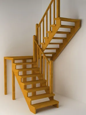 Лестница П образная с площадкой, ДЛС-019 - купить лестницу